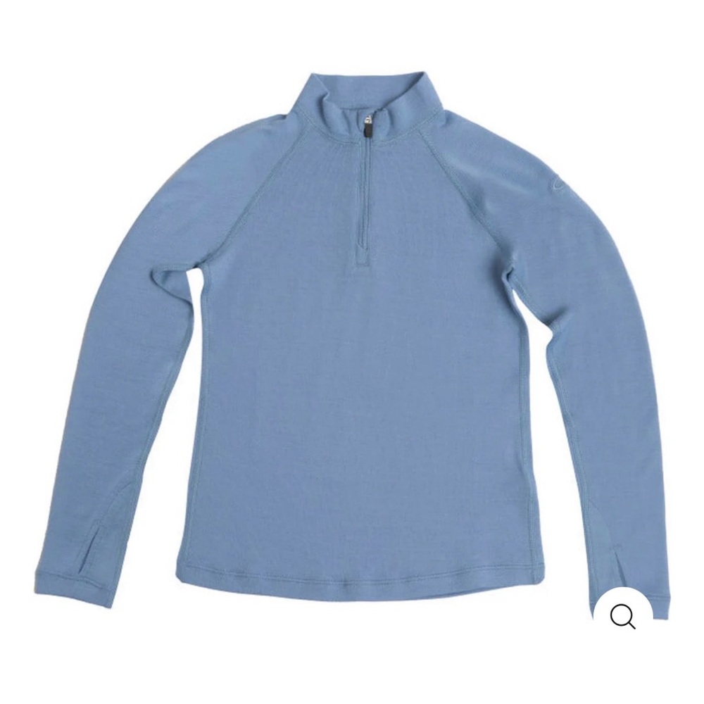 Icebreaker 100% Merino Light Blue Kids Top & Bottoms base layer set SIZE 8